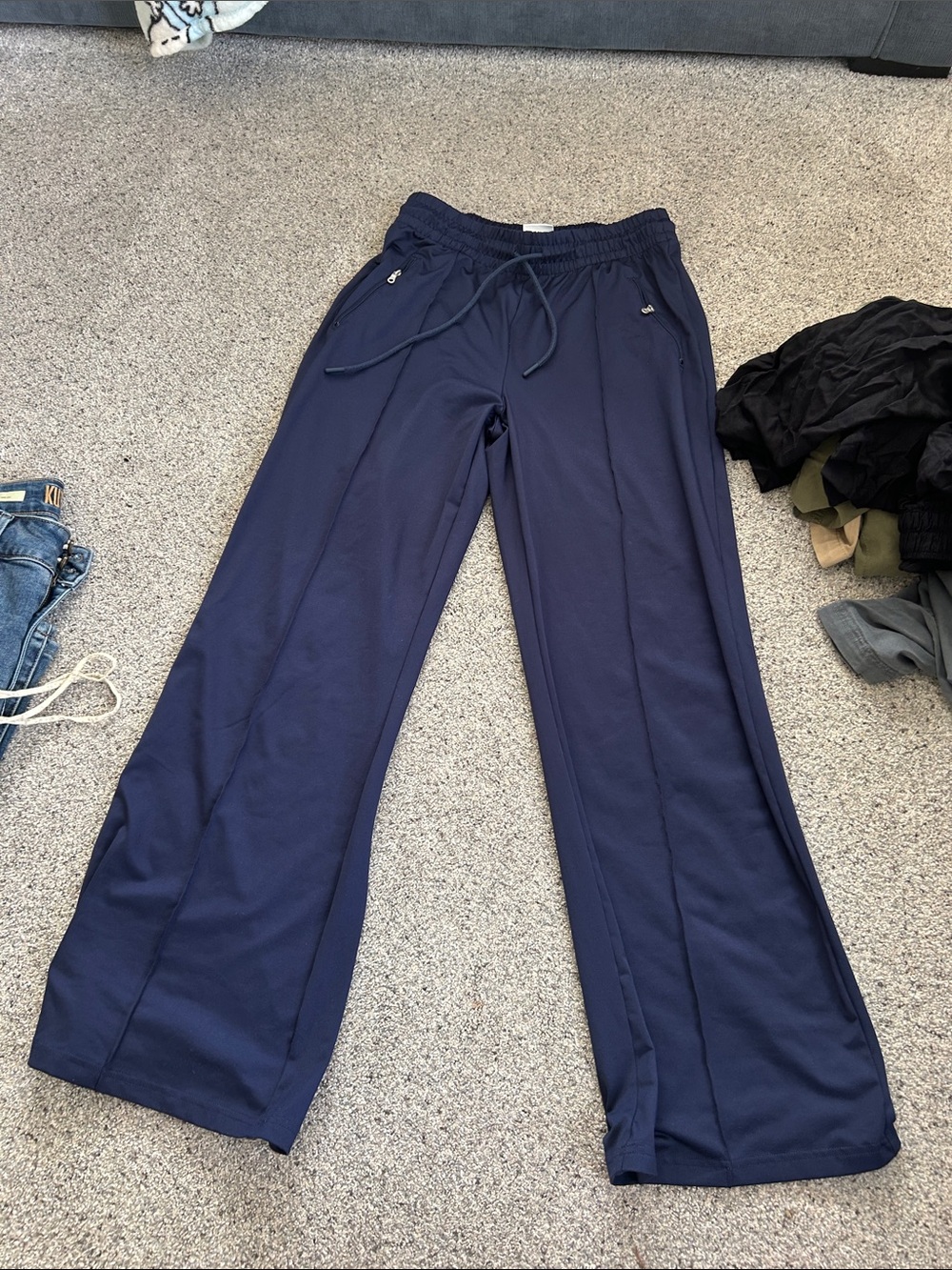 Offline by Aerie Navy Wide-Leg track  Pants